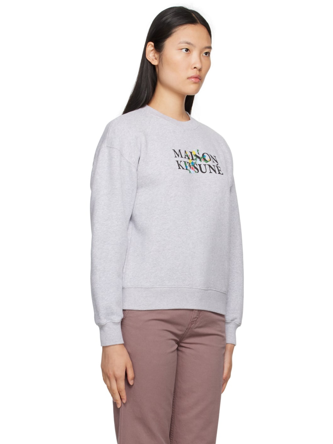 Gray Flowers Sweatshirt - 2