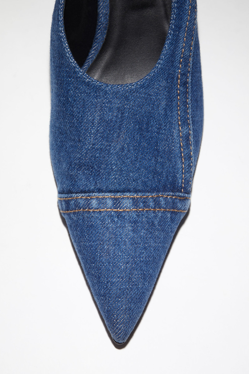 Pointed denim pumps - Denim blue 5