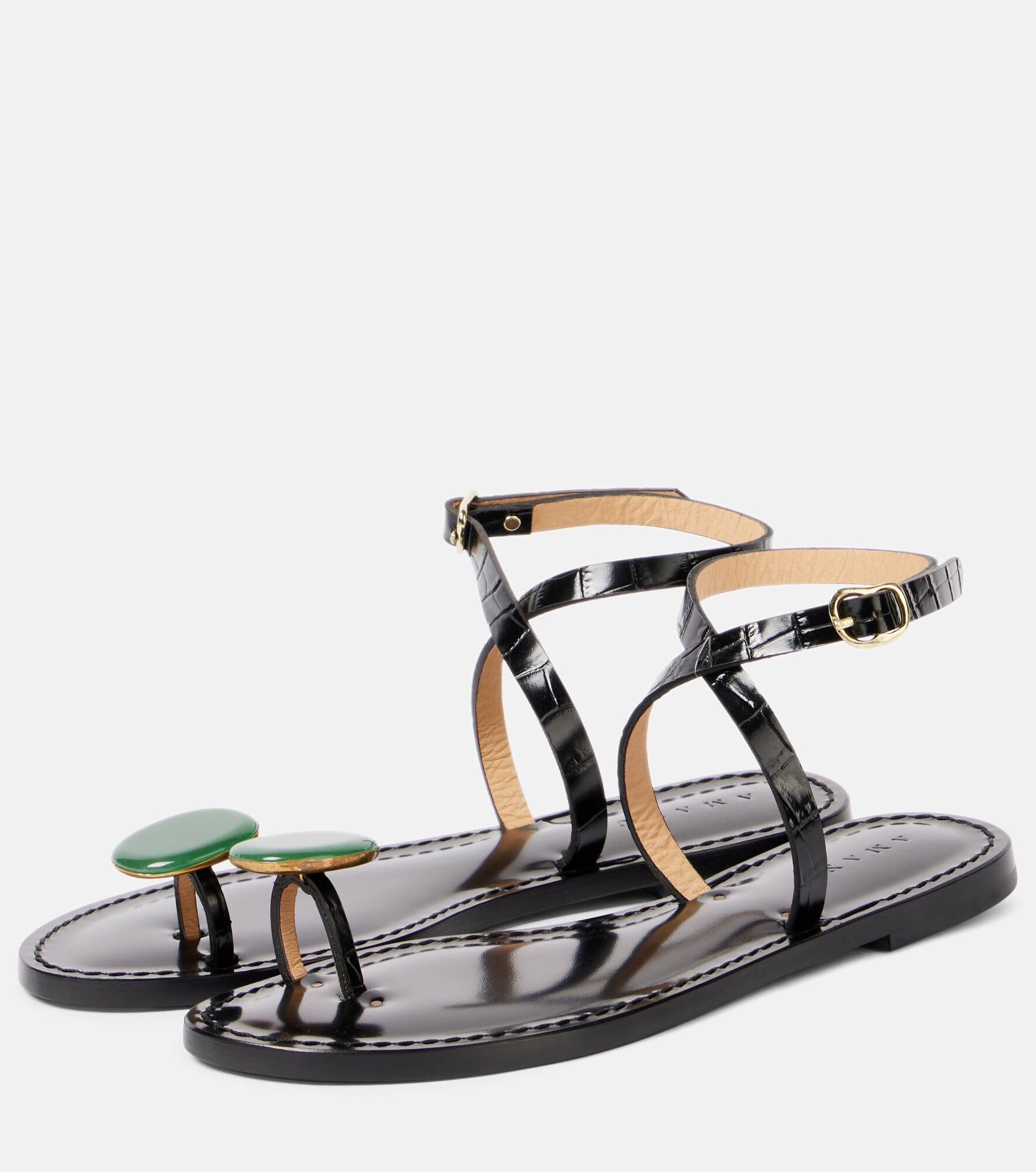 Kigali embeliished leather sandals - 4