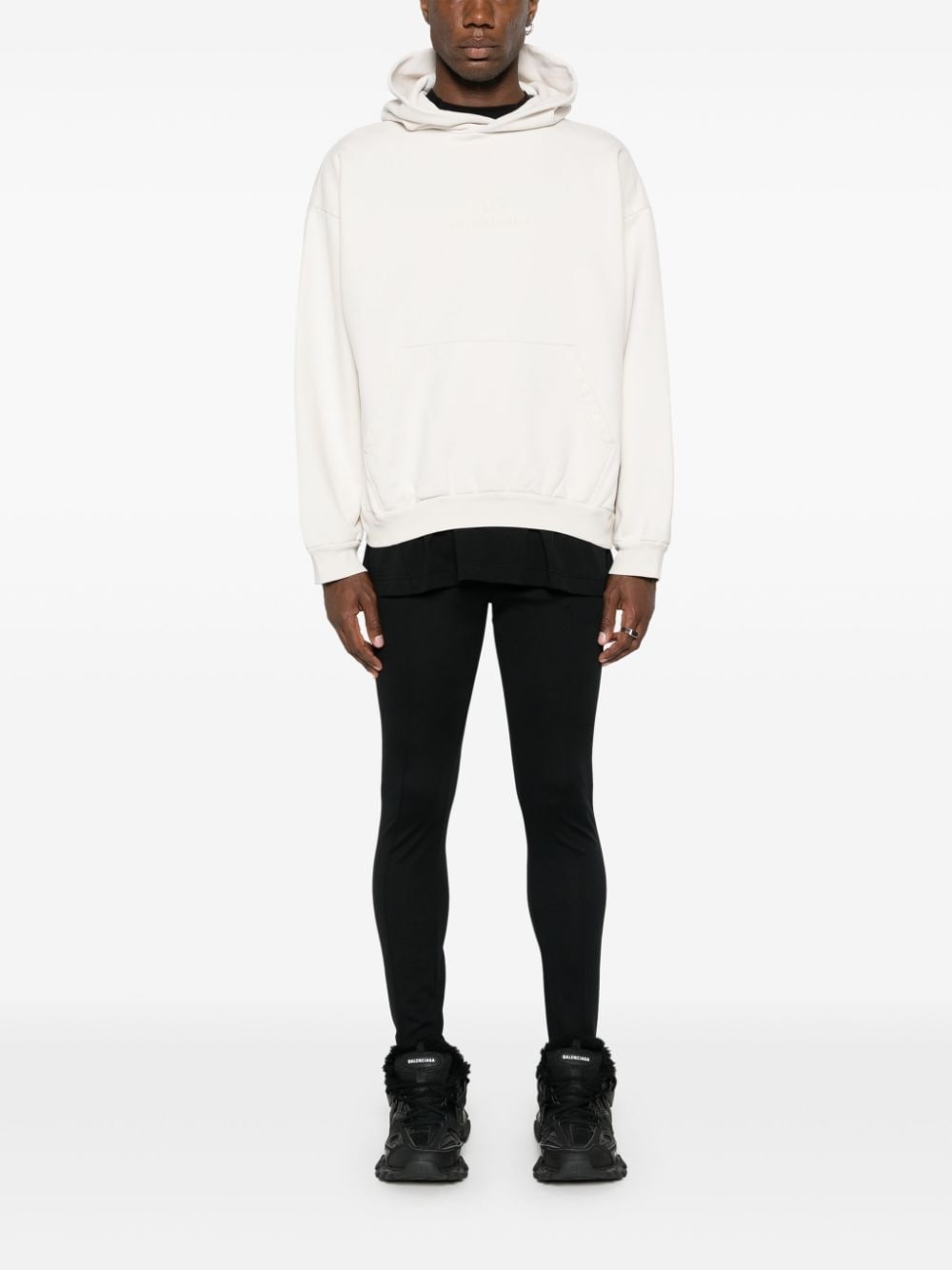 logo-embroidered cotton hoodie - 2