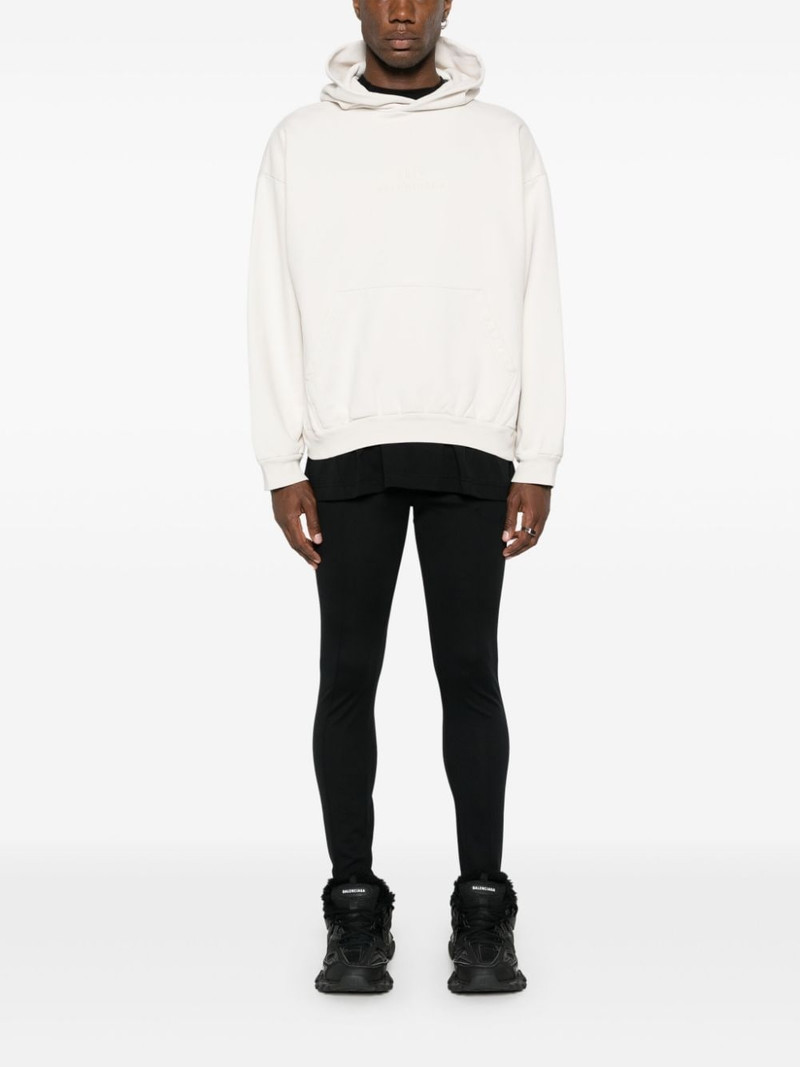 BALENCIAGA logo-embroidered cotton hoodie outlook