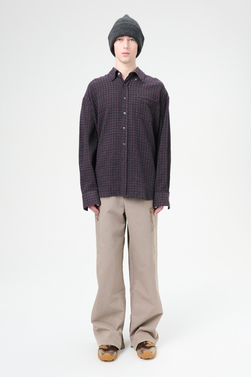 Our Legacy Borrowed BD Shirt Sophomore Check Rural Wool outlook