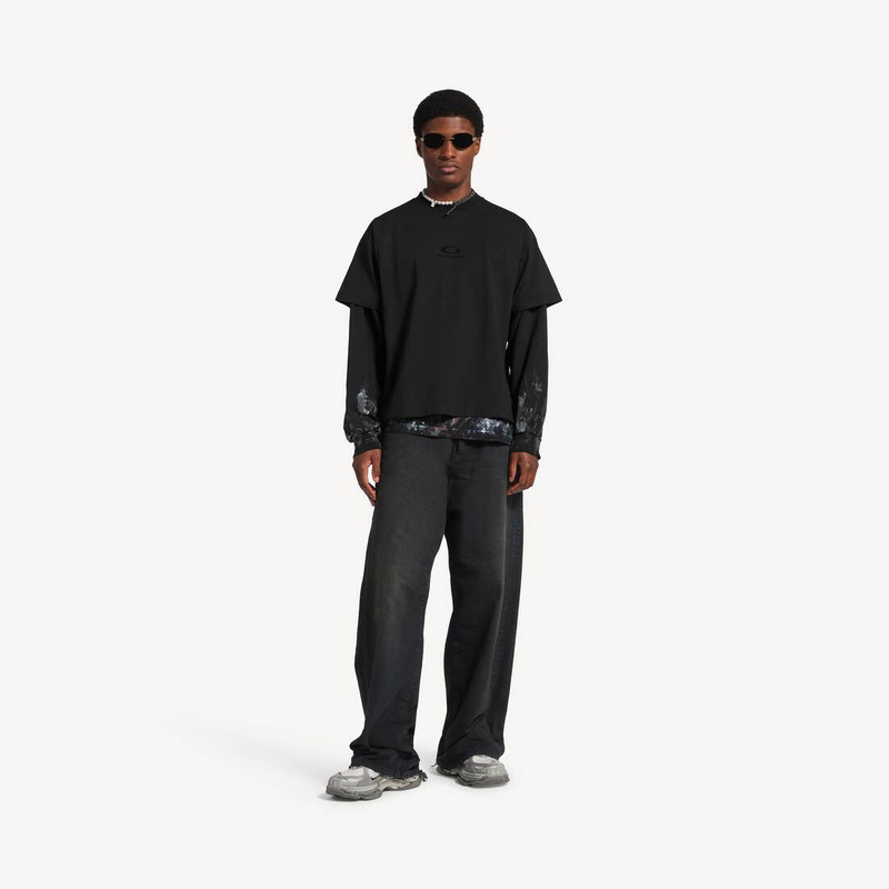 BALENCIAGA Men's Hybrid Double T-shirt in Black outlook