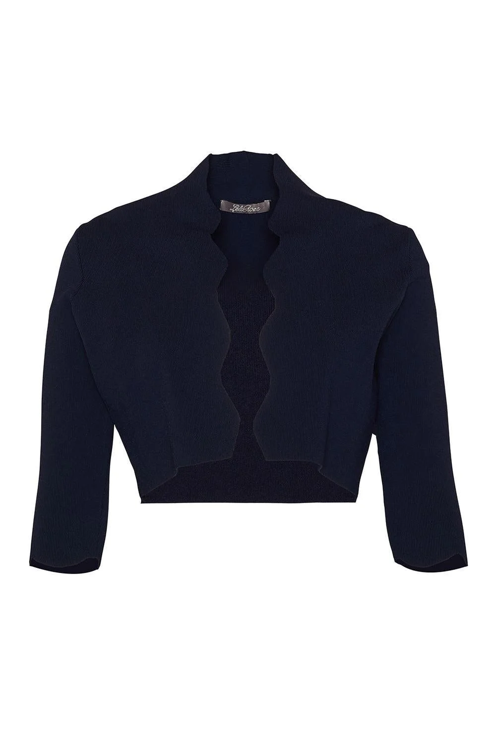 Scallop Knit Bolero - Navy - 1