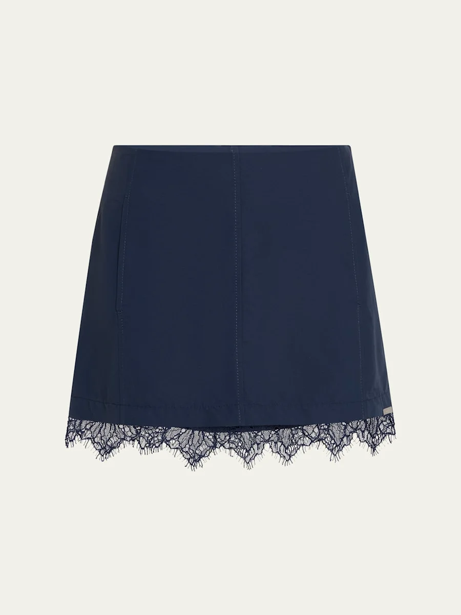 Tobie Lace-Trim Mini Skirt - 1
