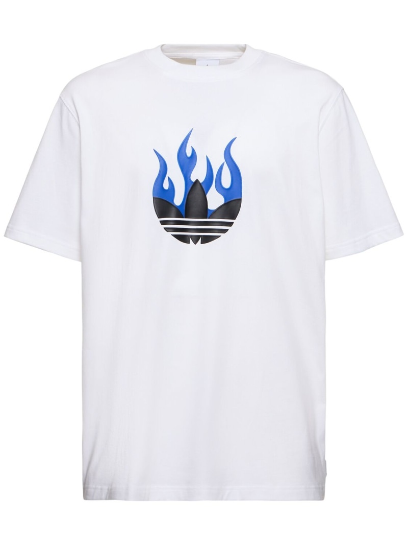 Flames logo cotton t-shirt - 1
