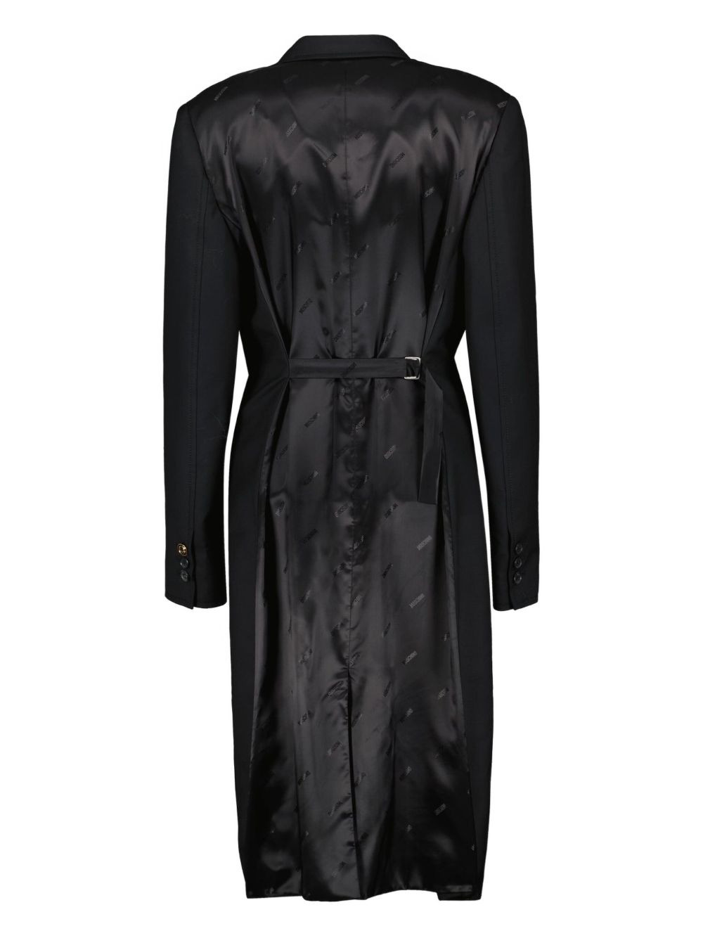 button-fastening satin-back coat - 2