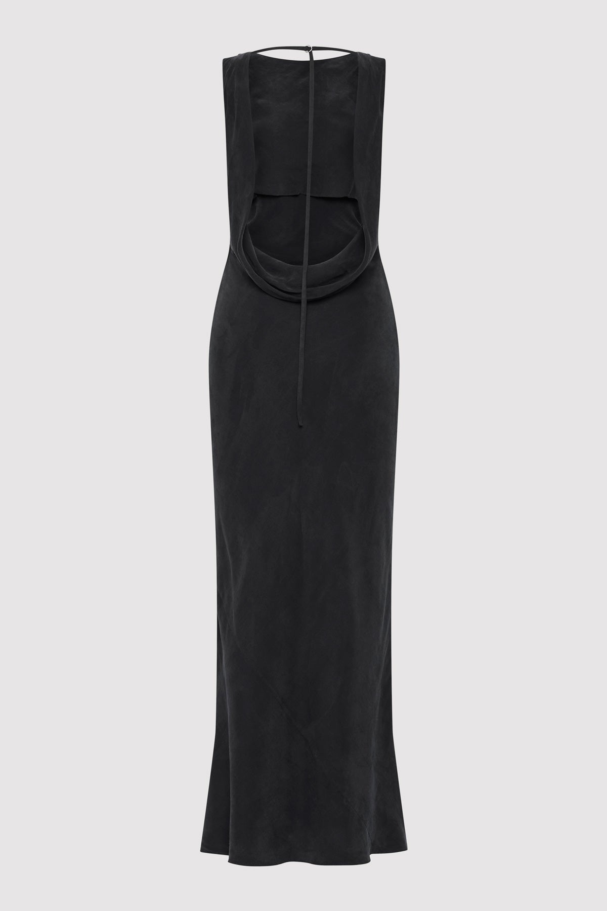 Draped Cowl Dress - Black - 7