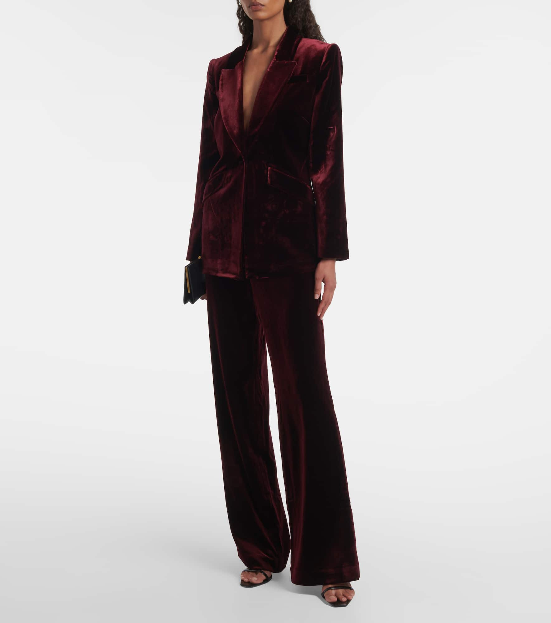 Velvet wide-leg pants - 2