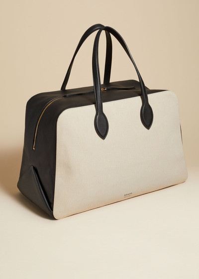 KHAITE The Large Maeve Weekender Bag in Natural and Black Leather outlook