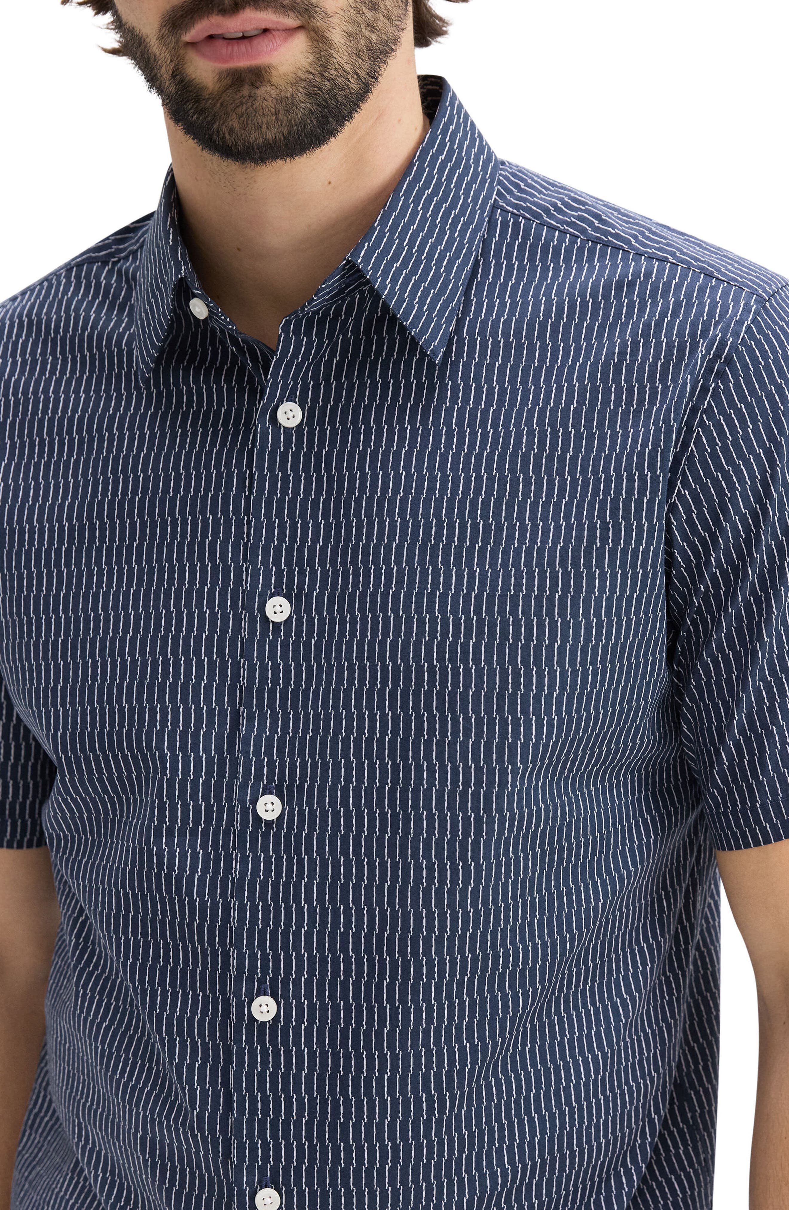 Theory Irving Short Sleeve Button-Up Shirt in Blatic/fog at Nordstrom - 2