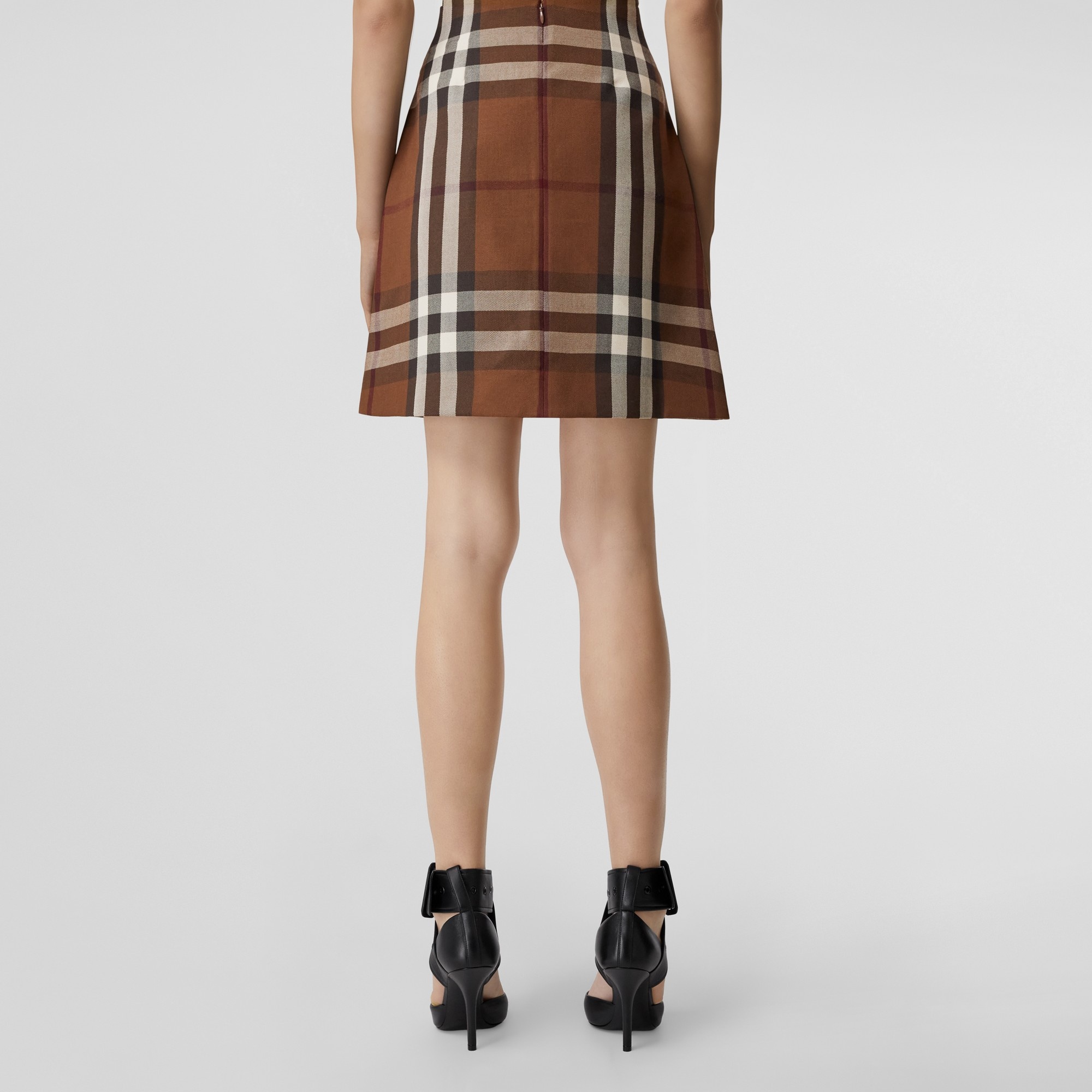 Check Wool Cotton Jacquard Mini Skirt - 3