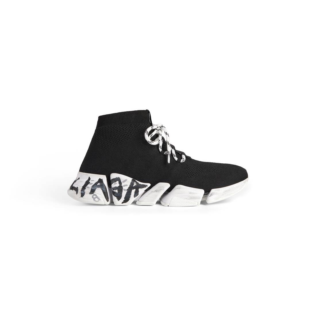 Men's Speed 2.0 Lace-up Graffiti Recycled Knit Sneaker  in Black - 1