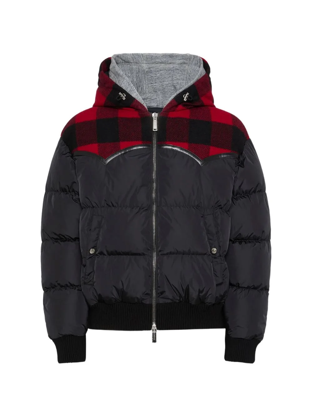 double-hood western puffer jacket - 1