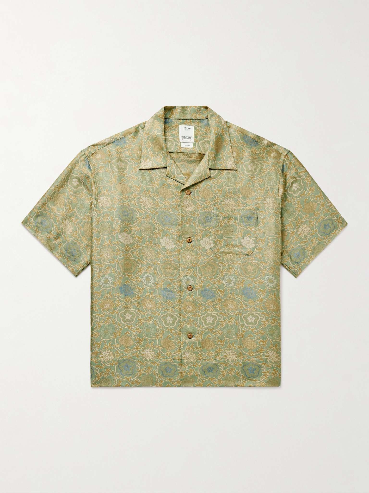 Copa Camp-Collar Floral-Jacquard Silk-Blend Shirt - 1