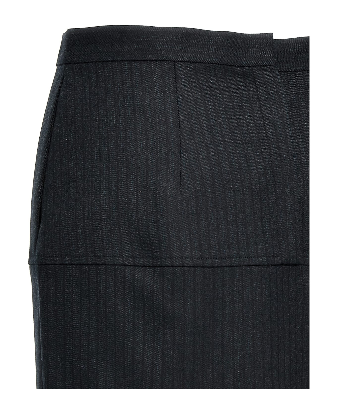 Pinstriped Wool Skirt - 4