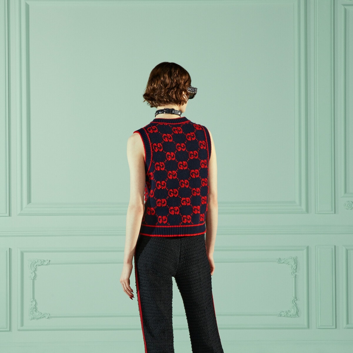 GG wool bouclé jacquard vest - 6