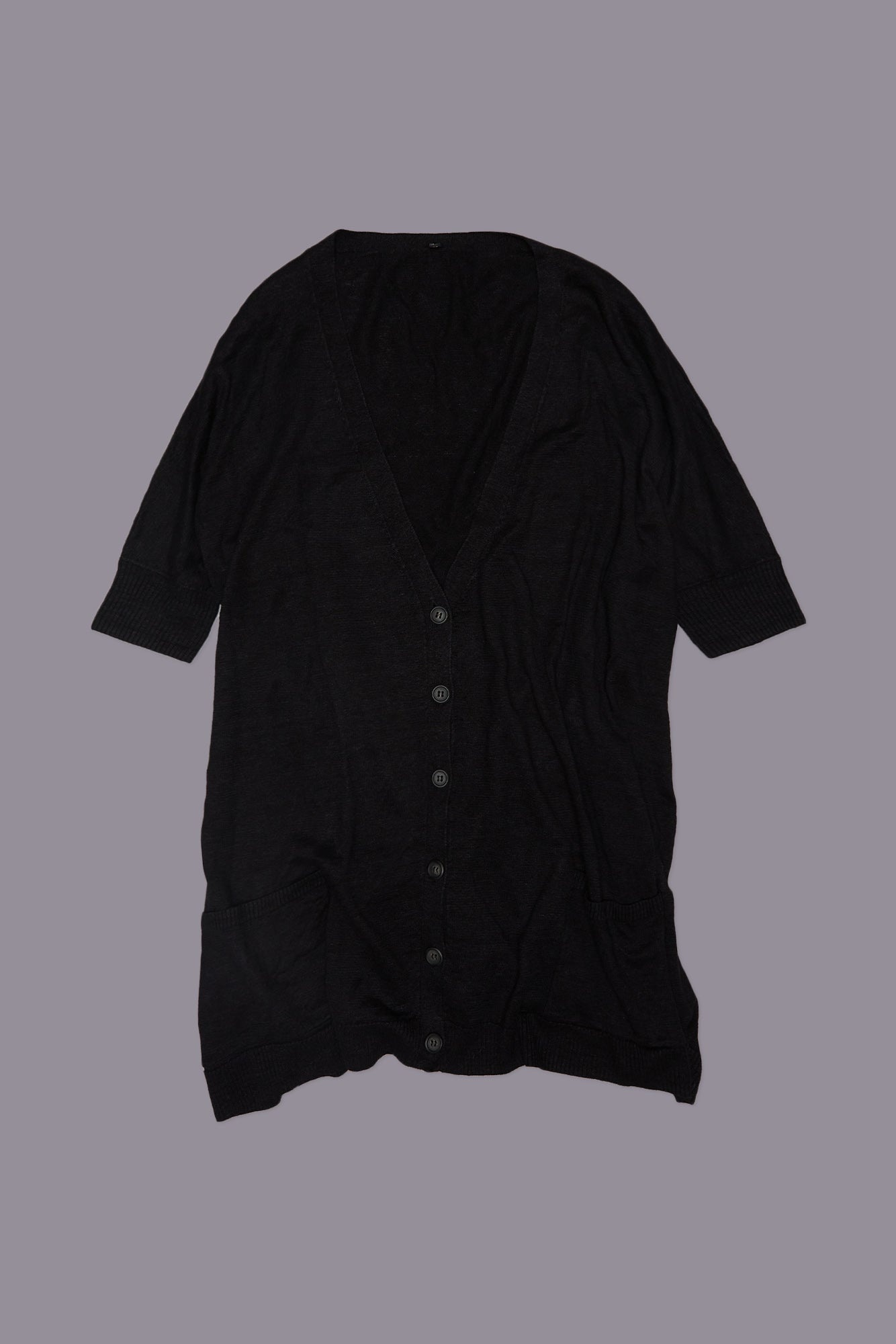 BOXY CARDIGAN DRESS - BLACK - R13 - 3