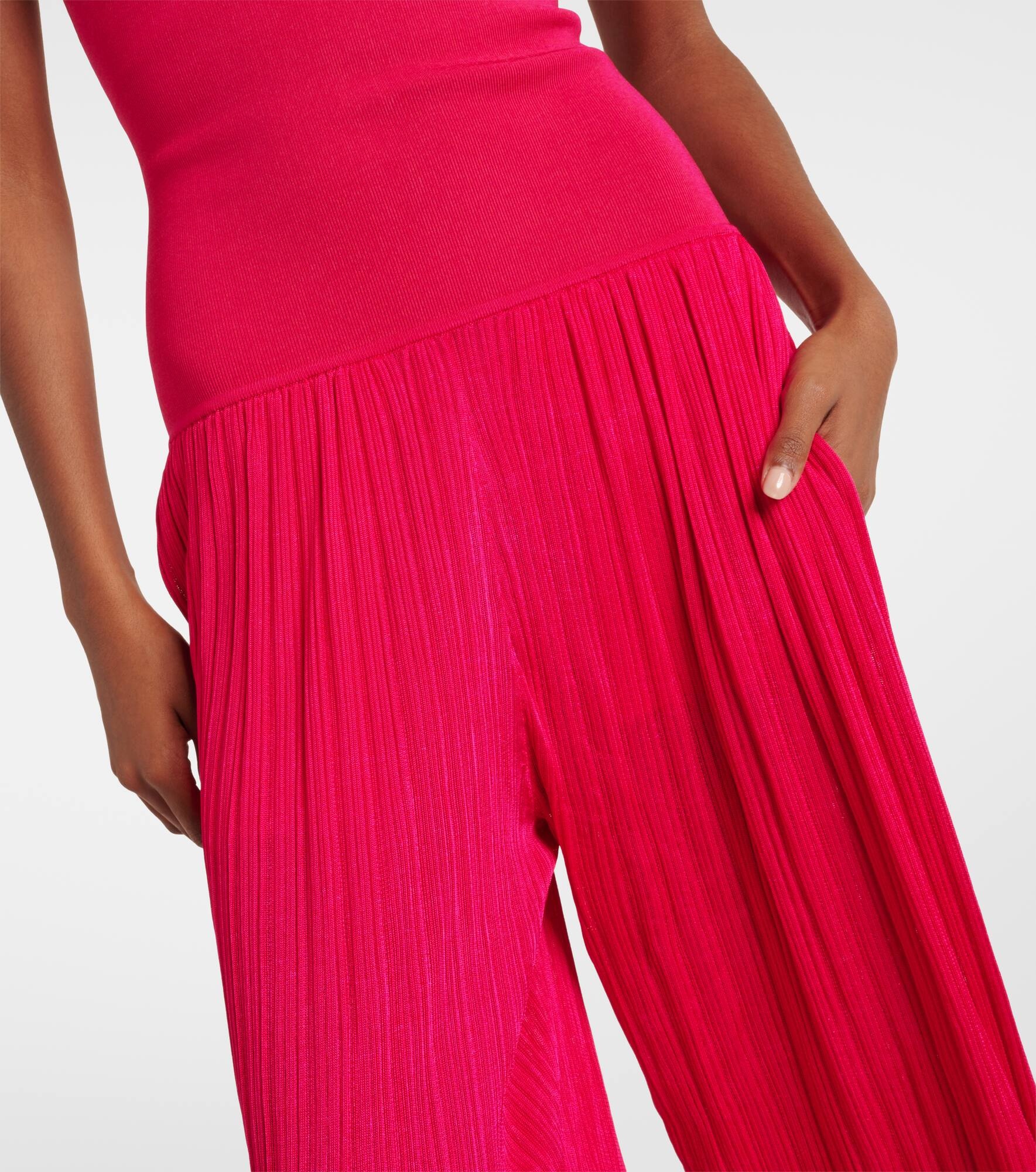 Pleated knitted strapless jumpsuit - 4