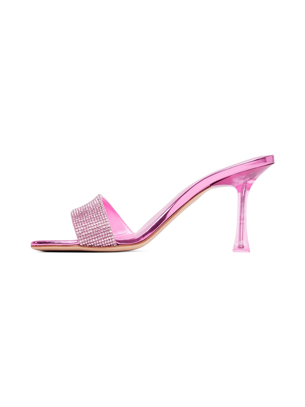 Pink Crystal Heeled Sandals - 3