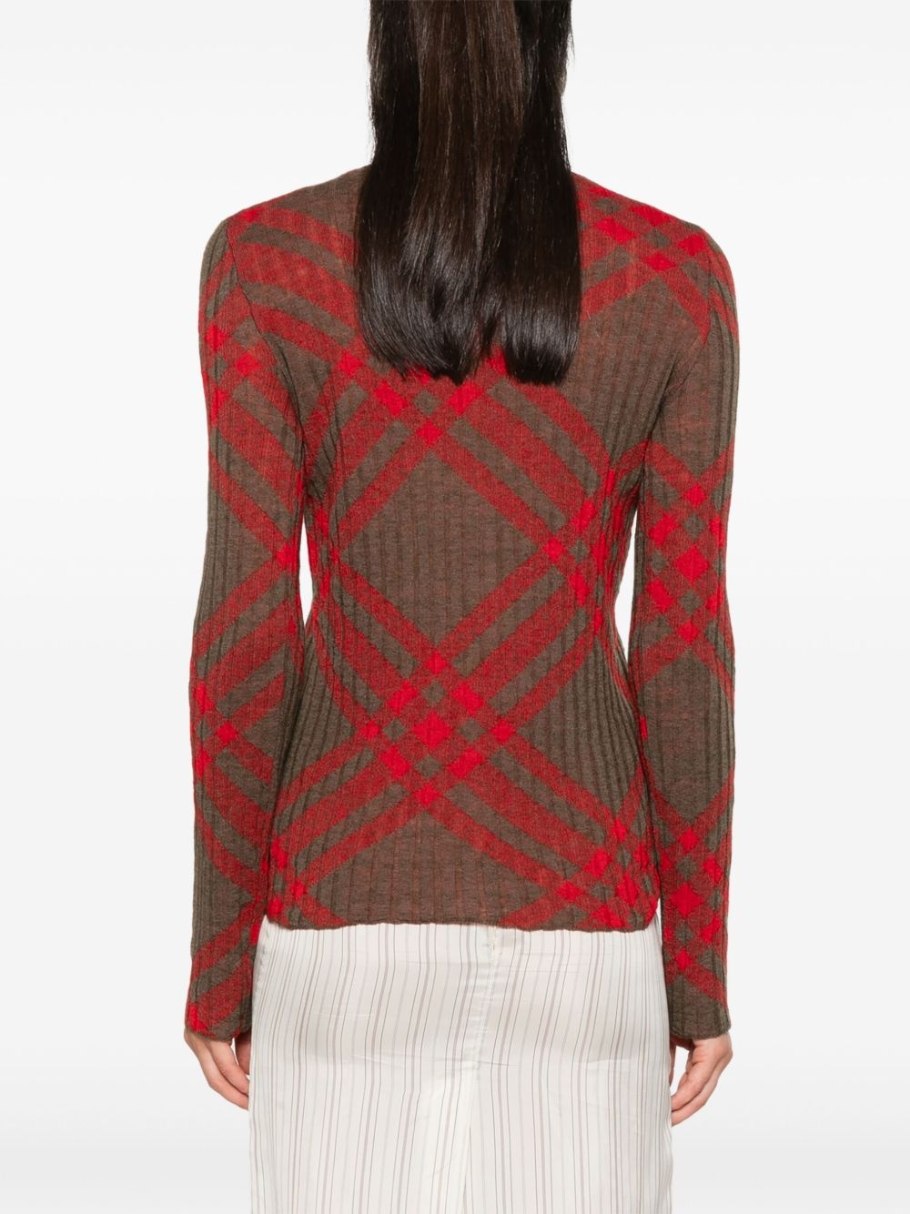 checked cardigan - 4