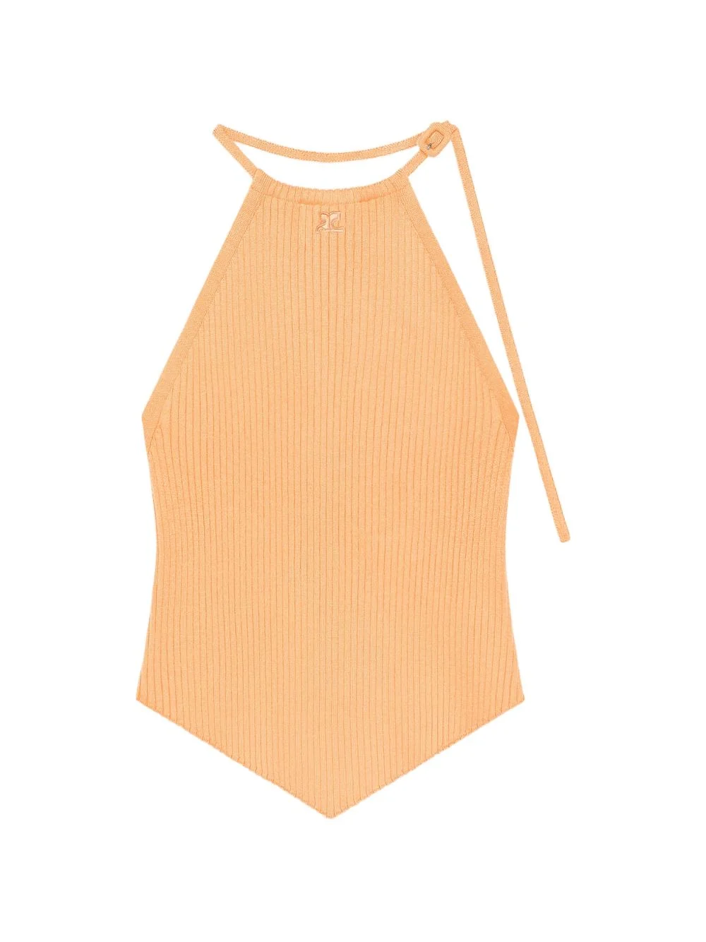 halter-neck ribbed-knit top - 1
