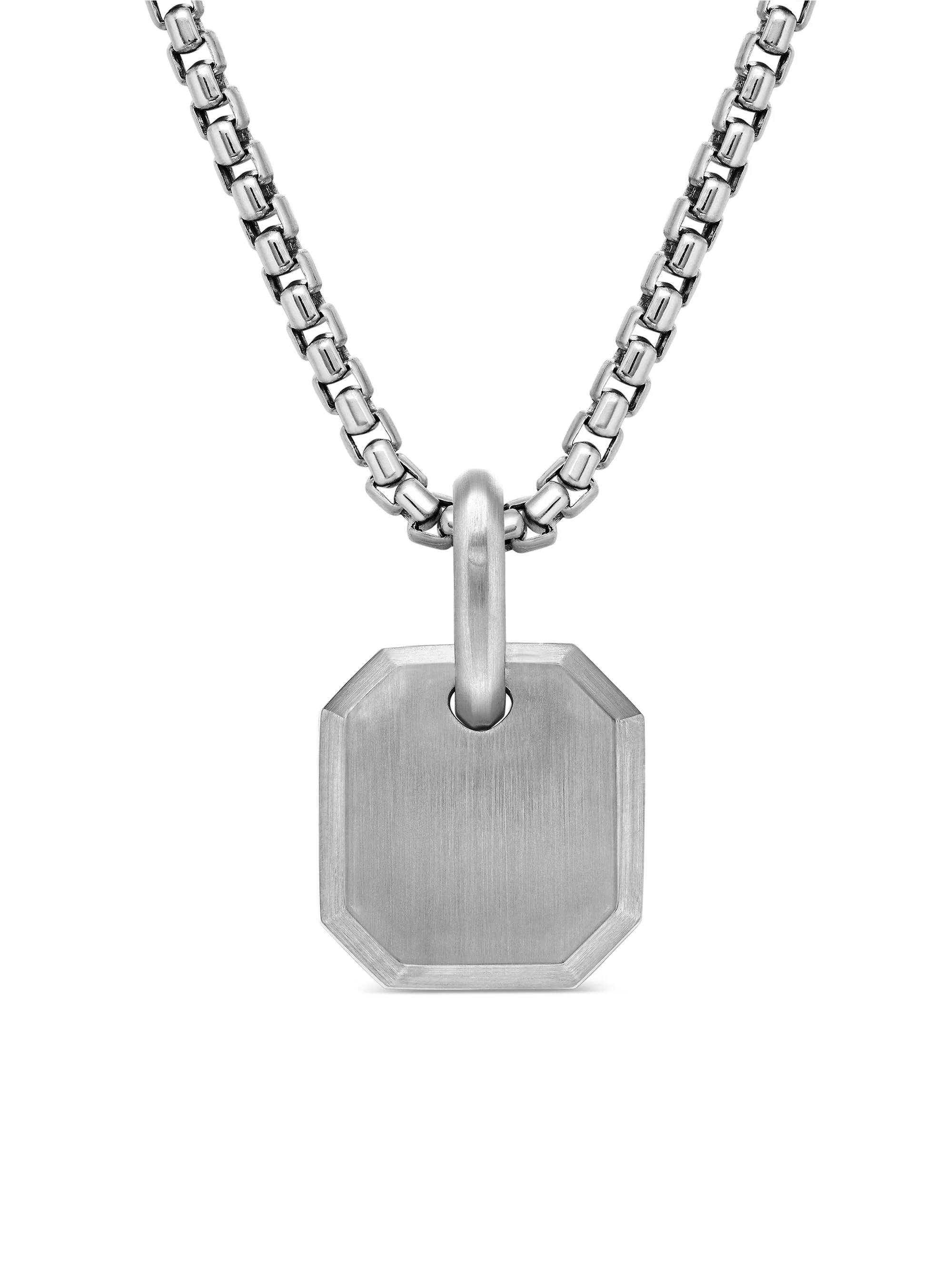 Men's Roman Amulet in Platinum, 15MM - Silver - 1