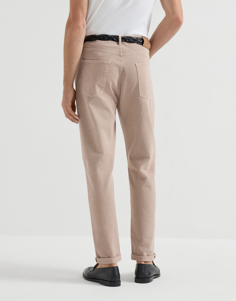 Garment-dyed iconic fit five-pocket trousers in denim 3