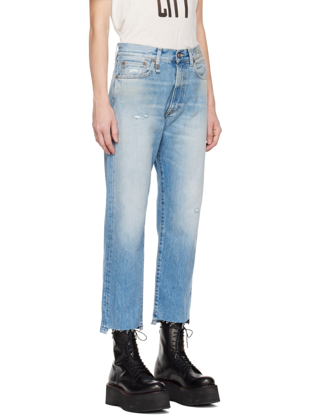 Blue Boyfriend Jeans - 2