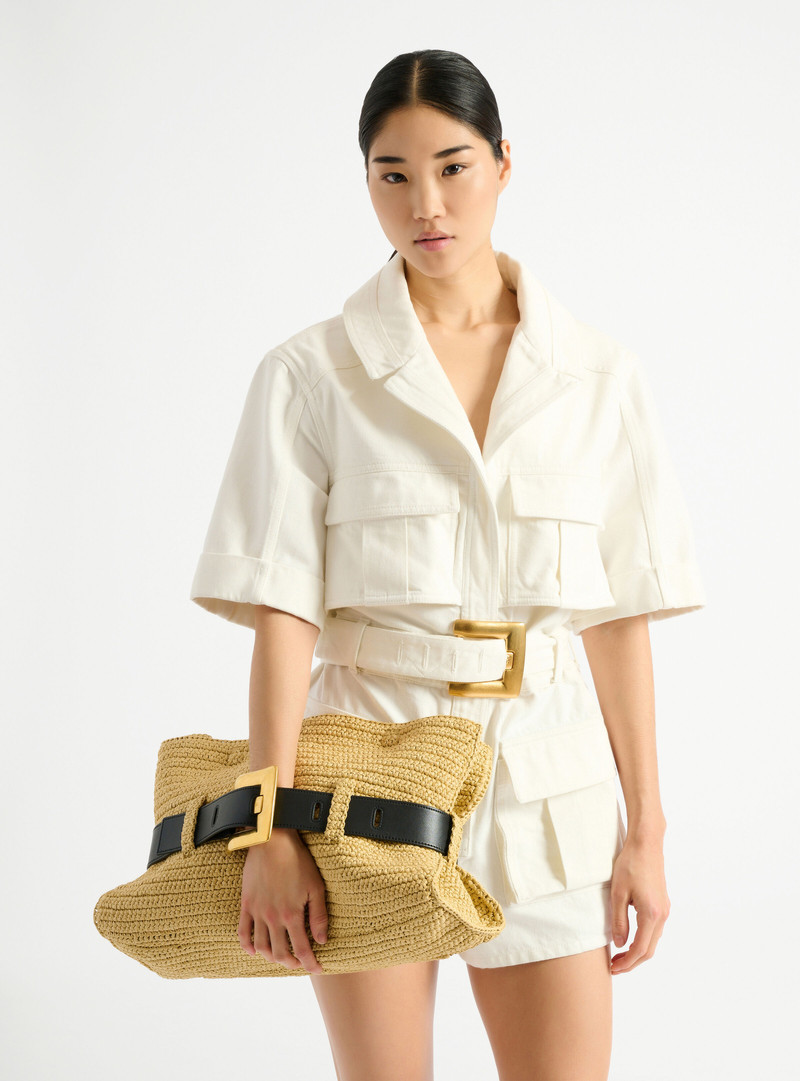 Medium Anthem bag in smooth leather and crochet 7