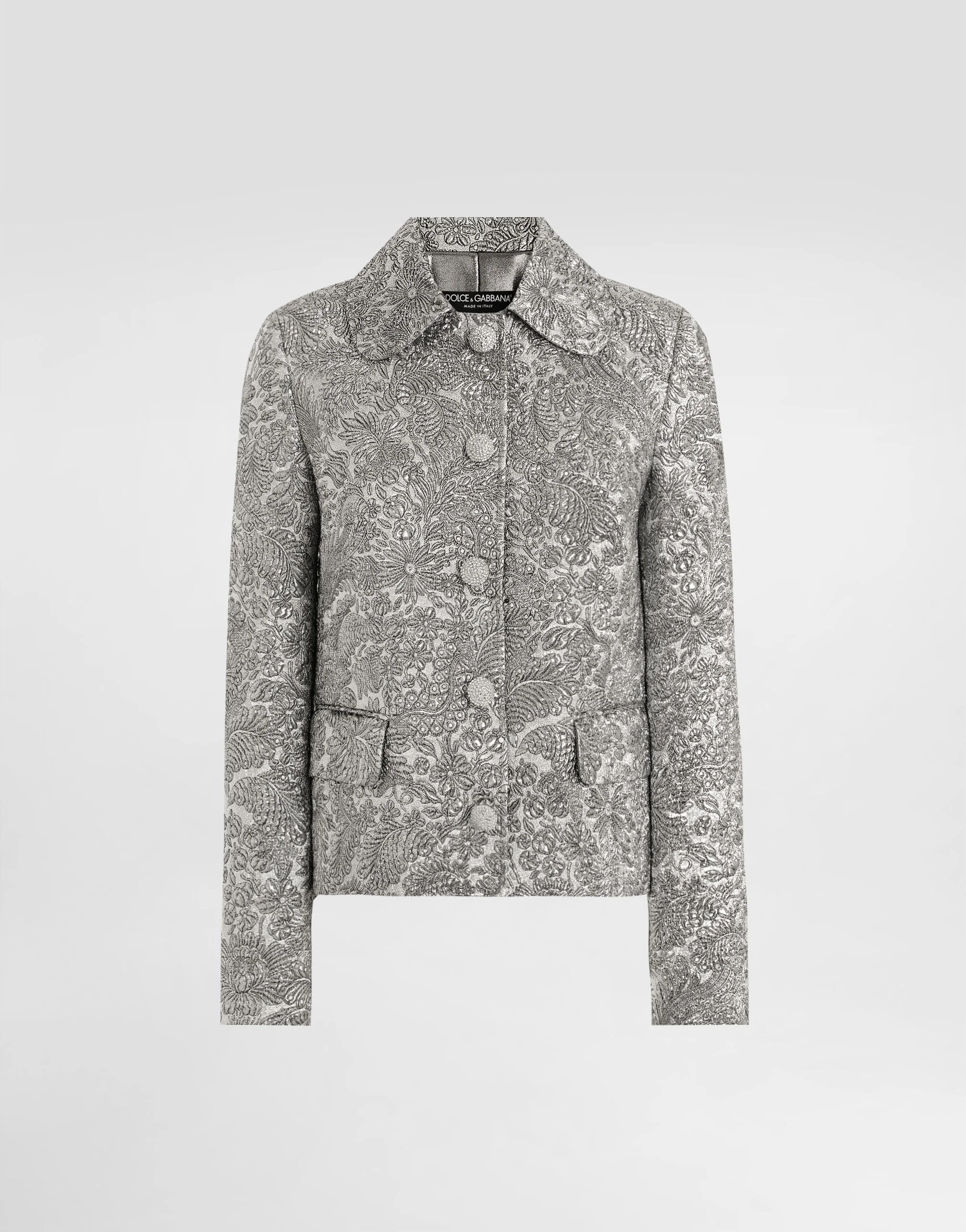 Single-breasted jacket in floral jacquard - 1