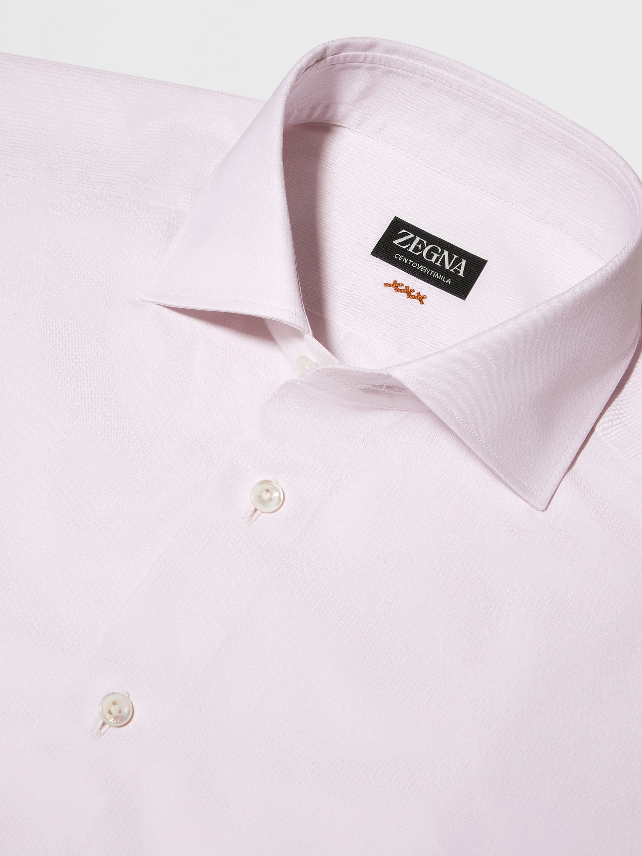 LIGHT PINK MICRO-STRIPED CENTOVENTIMILA COTTON SHIRT - 3