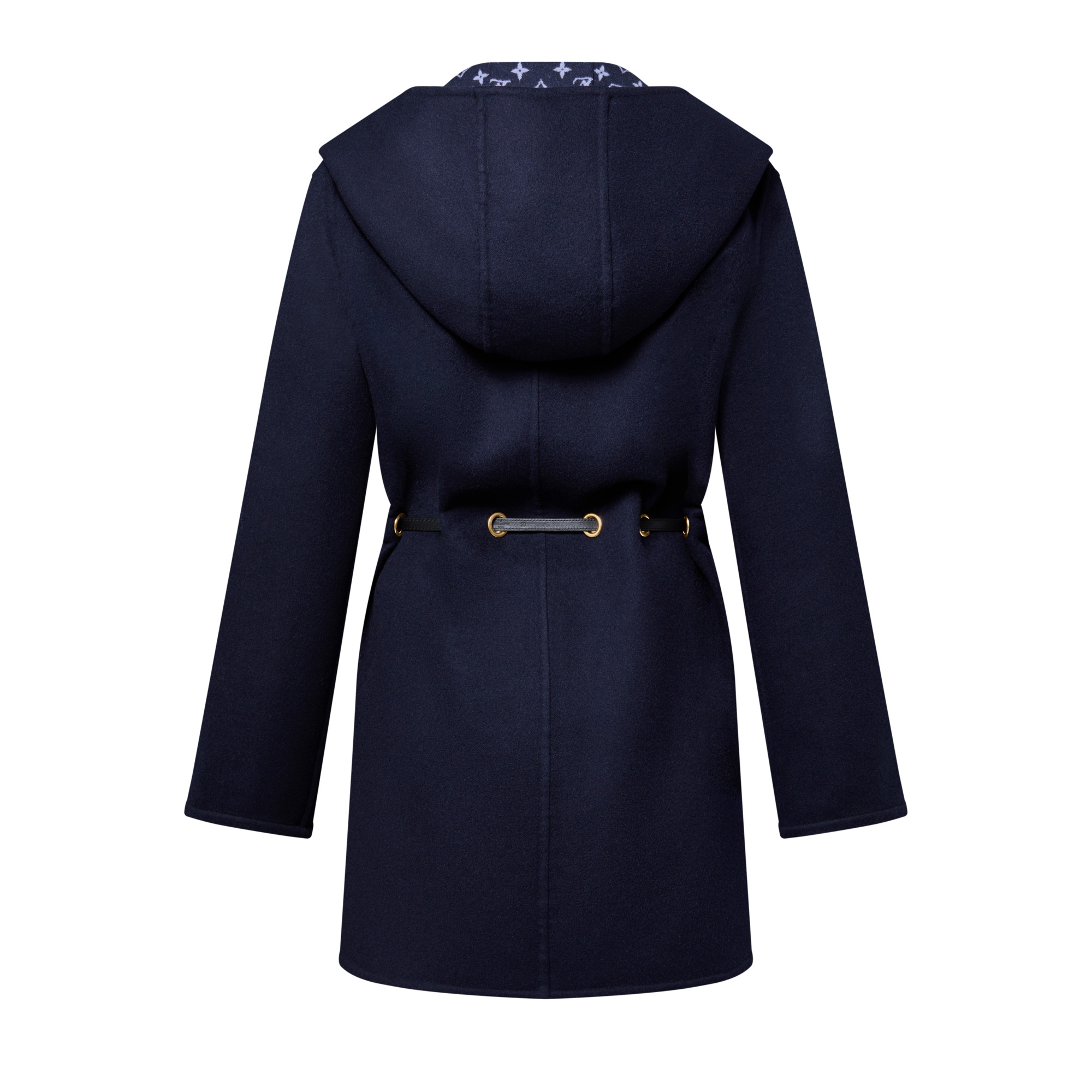 Hooded Drawstring Wrap Coat - 3