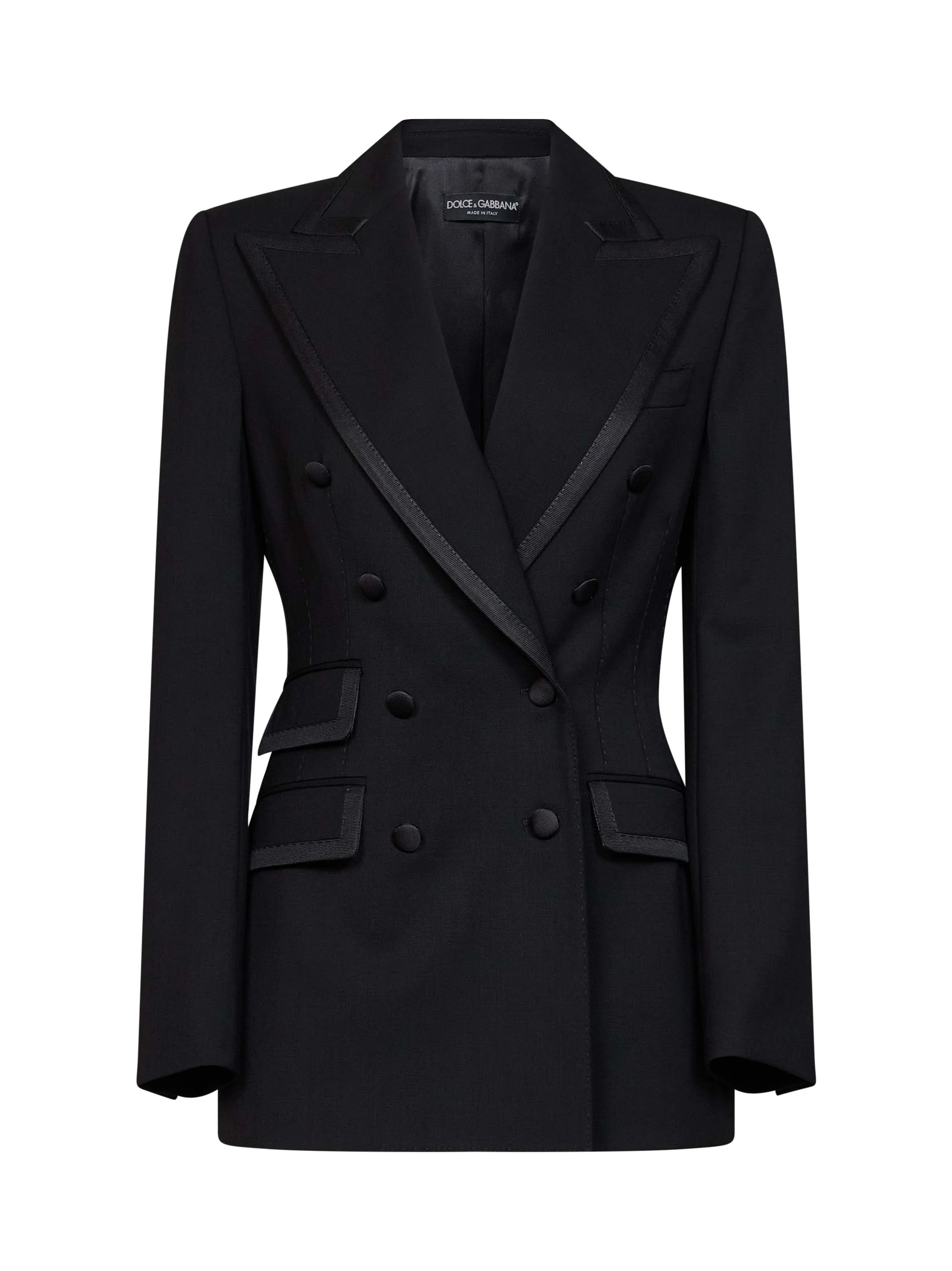 Black stretch twill Turlington double-breasted jacket - 1