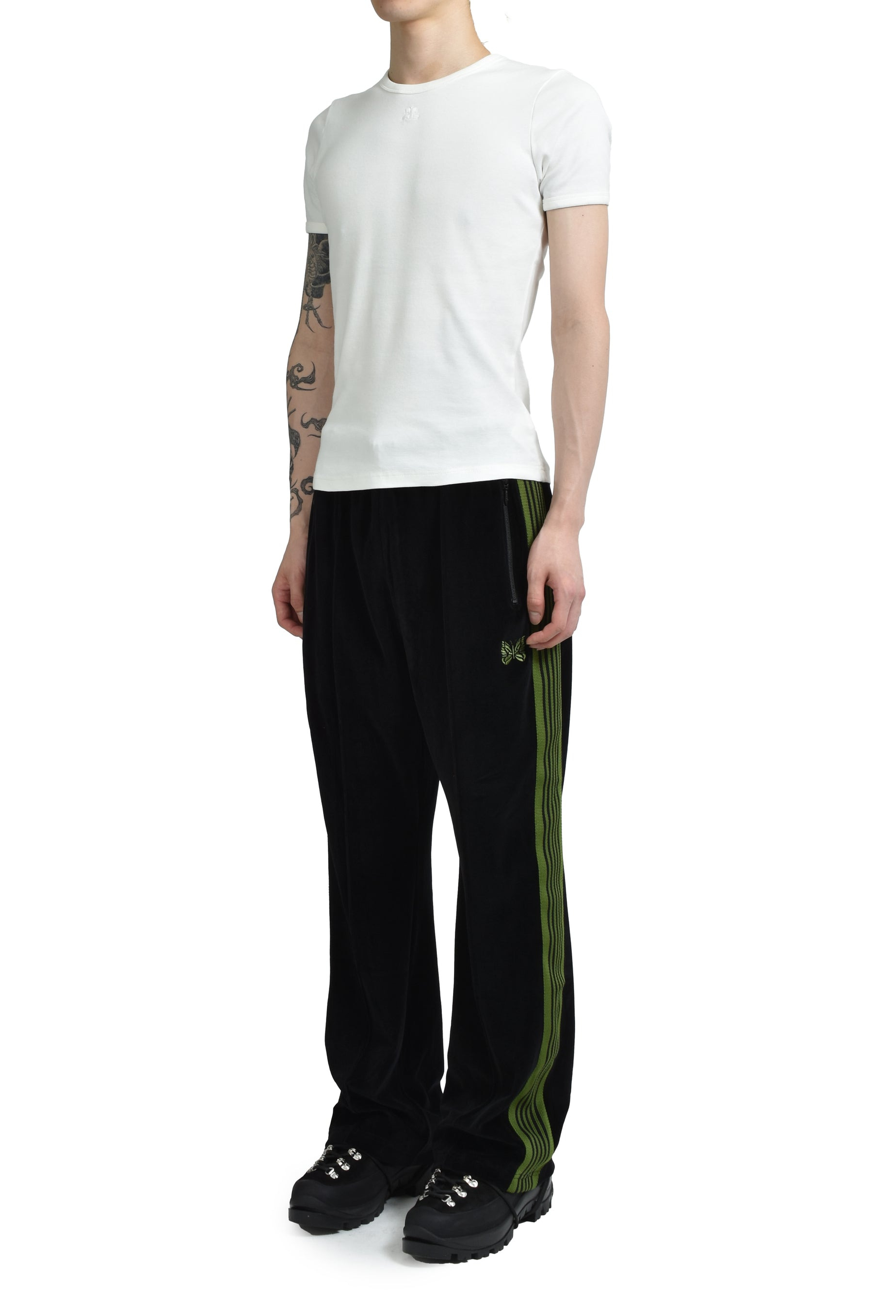 BOOT-CUT TRACK PANT - C/PE VELOUR / BLK - 4
