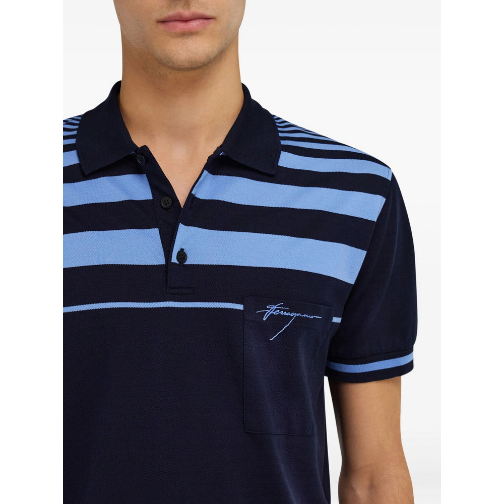 Ferragamo Blue Polo Shirts Men - 2