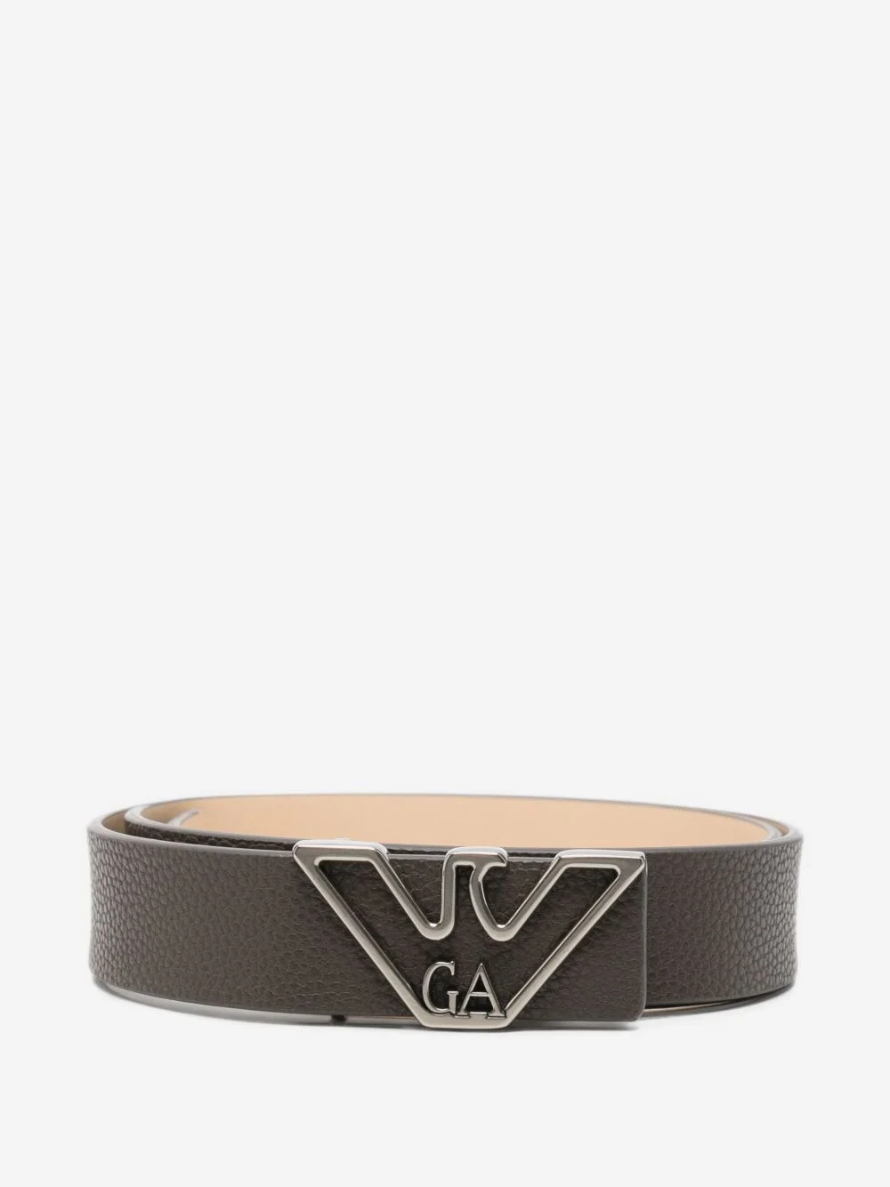 logo-plaque pebbled-effect belt - 1