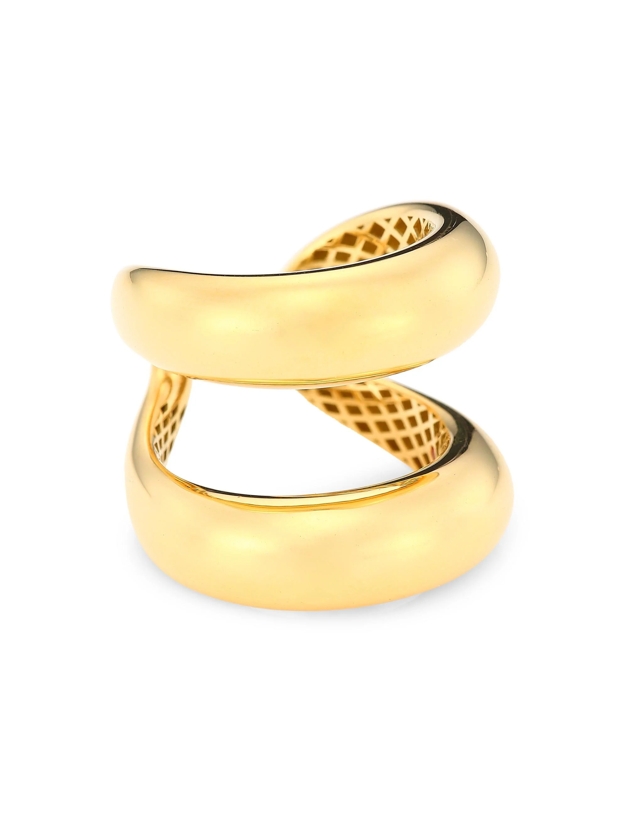 Women's Classic 18K Yellow Gold Double-Band Ring - Yellow Gold - 1