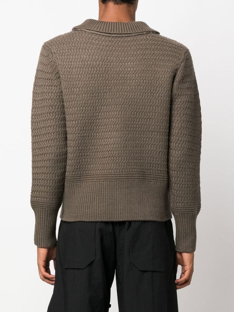 drawstring-neck chunky-knit jumper - 4