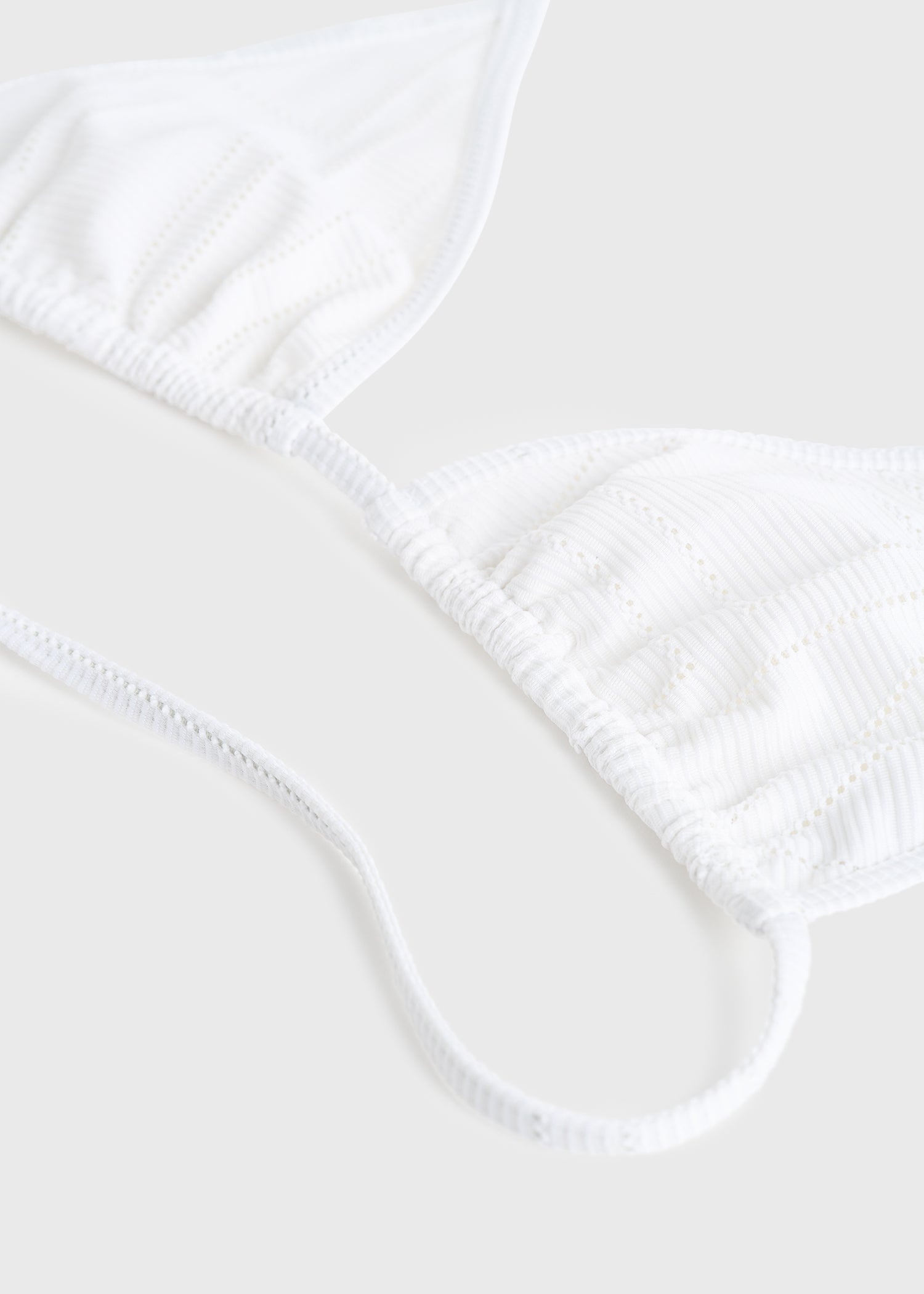 Monogram pointelle bikini top white - 8