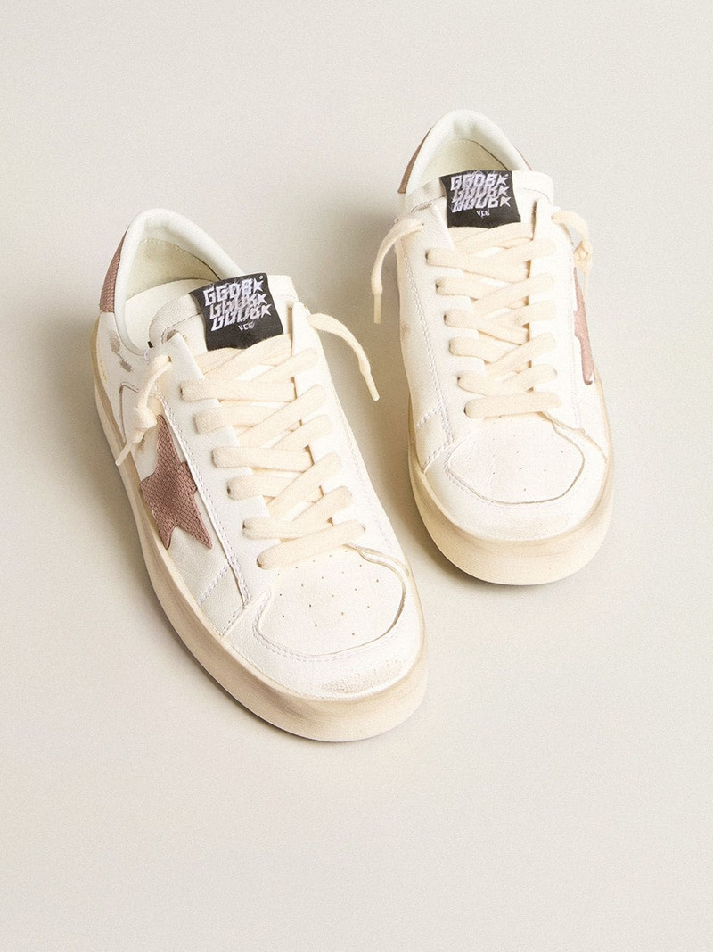 Stardan sneakers with pink textured leather star and heel tab 2