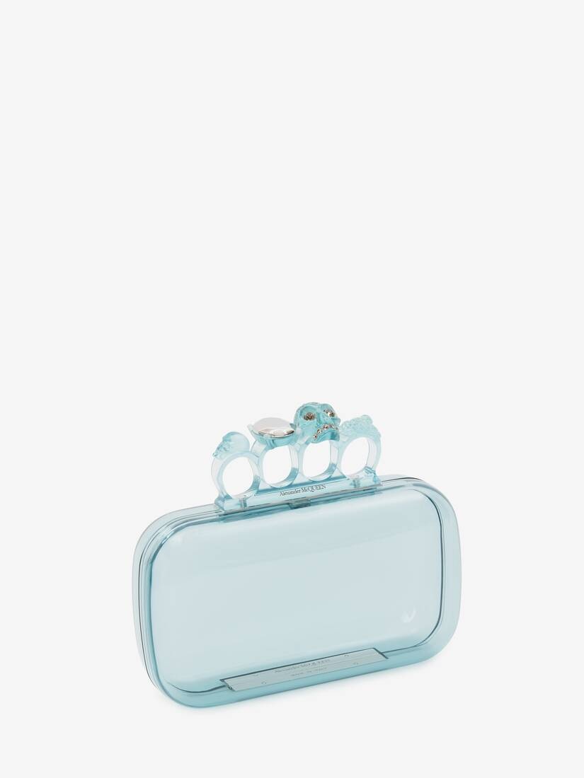 Skull Four Ring Clutch in Pale Blue - 2