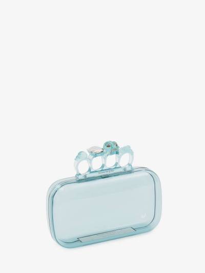 Alexander McQueen Skull Four Ring Clutch in Pale Blue outlook