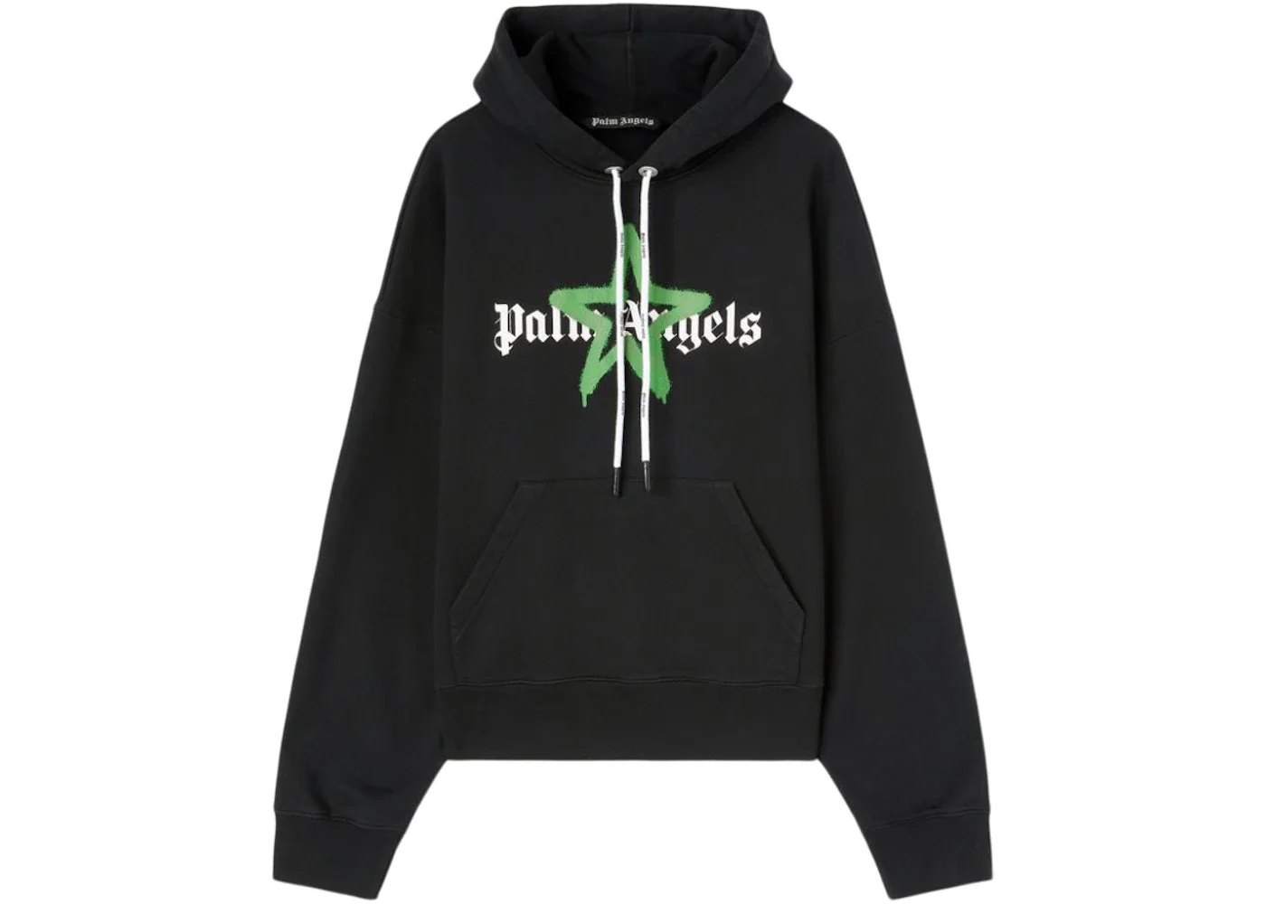 Palm Angels Star Sprayed Hoodie Black/Green - 1