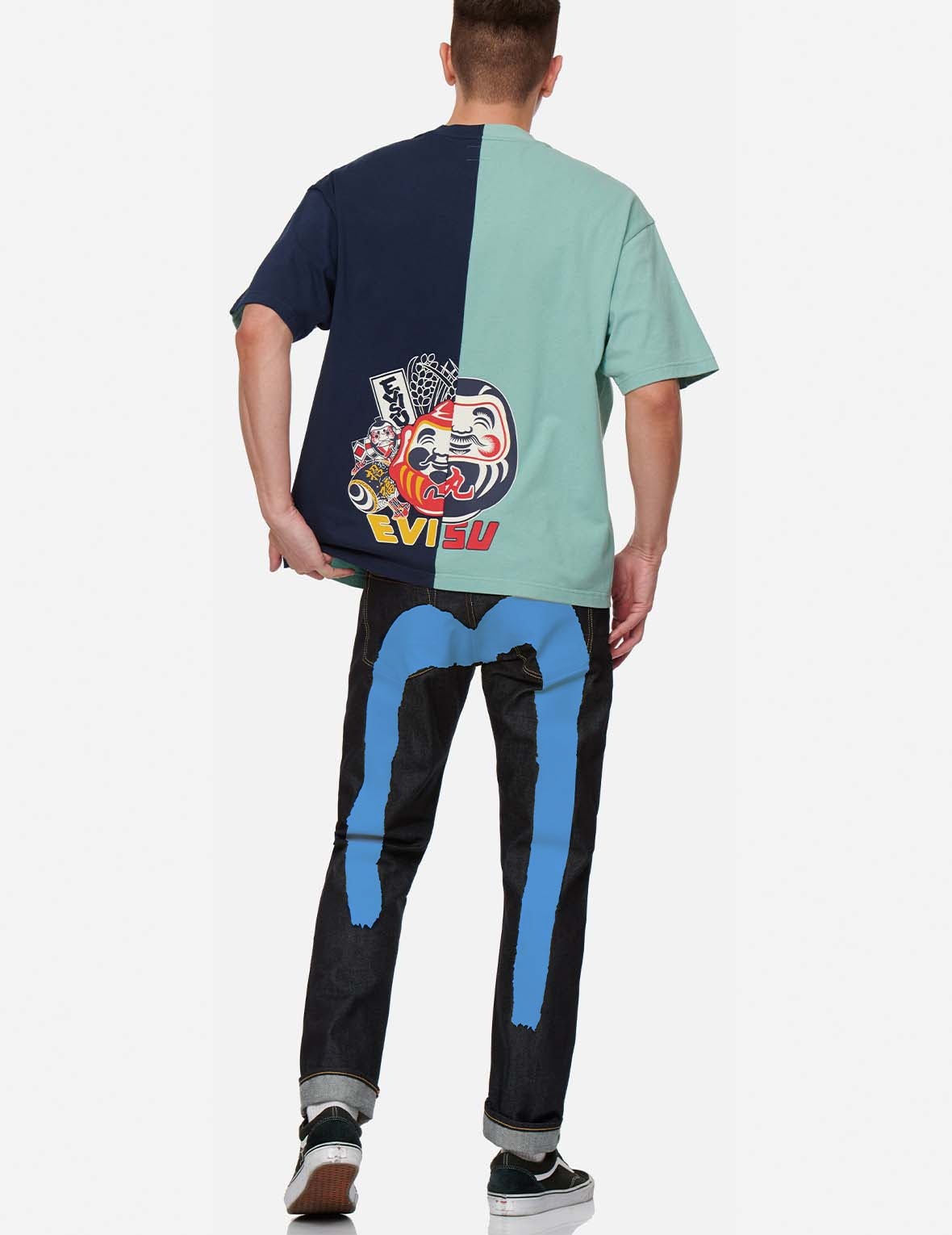 BLUE BRUSHSTROKE DAICOCK SLIM FIT JEANS #2010 - 3