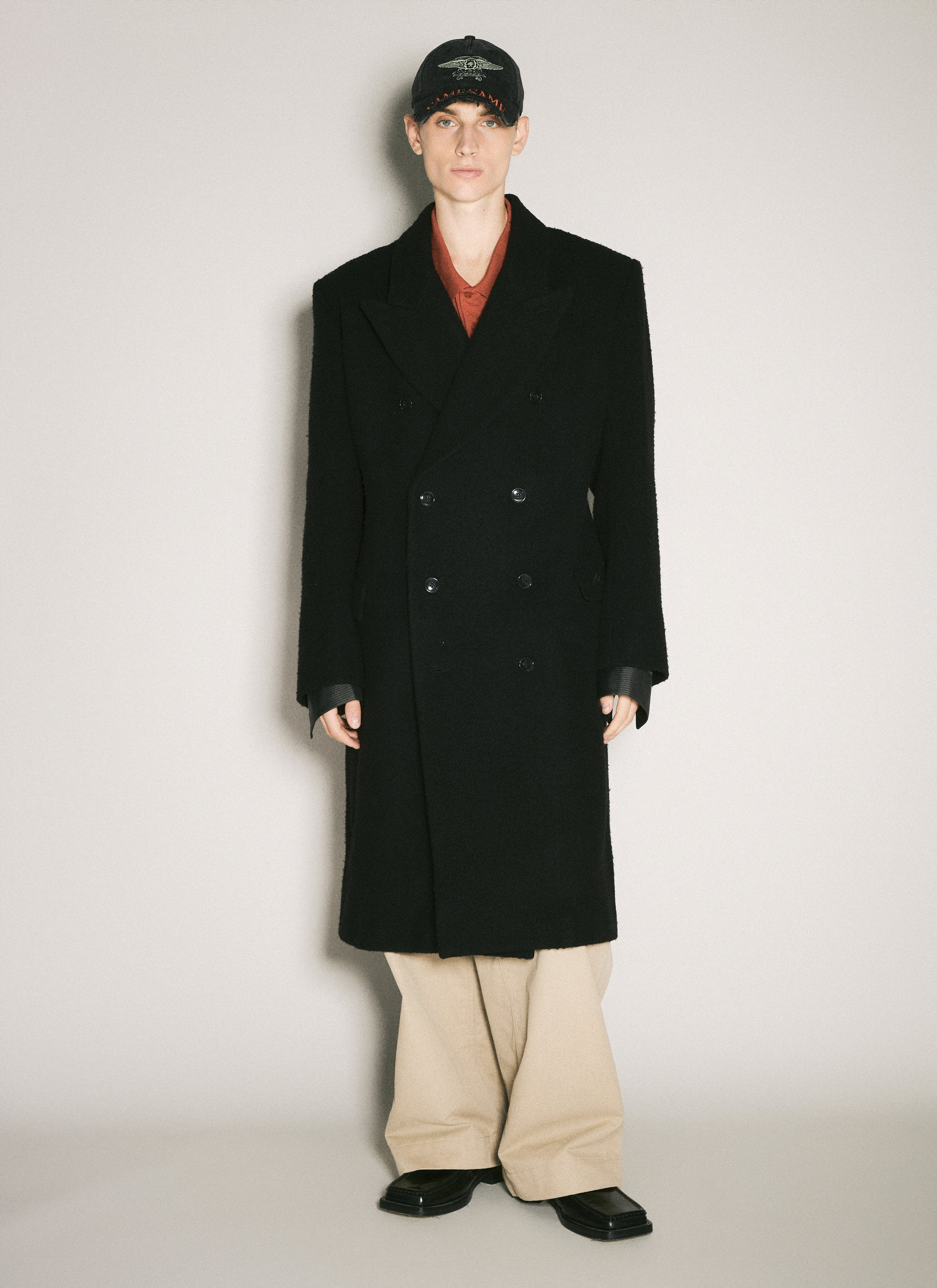 Martine Rose Men Double-Breasted Shirt Overcoat - 2