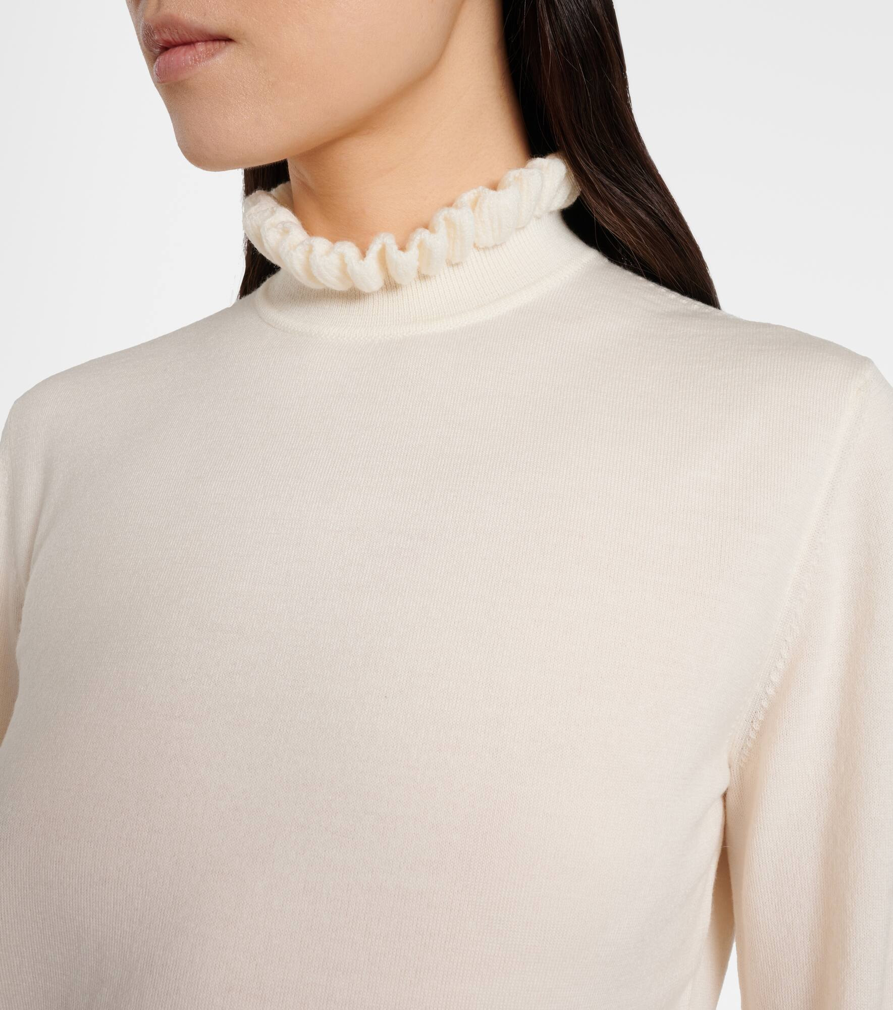 Scalloped wool-blend sweater - 4