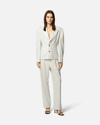 VERSACE JEANS COUTURE Pinstripe Lace-Up Blazer outlook