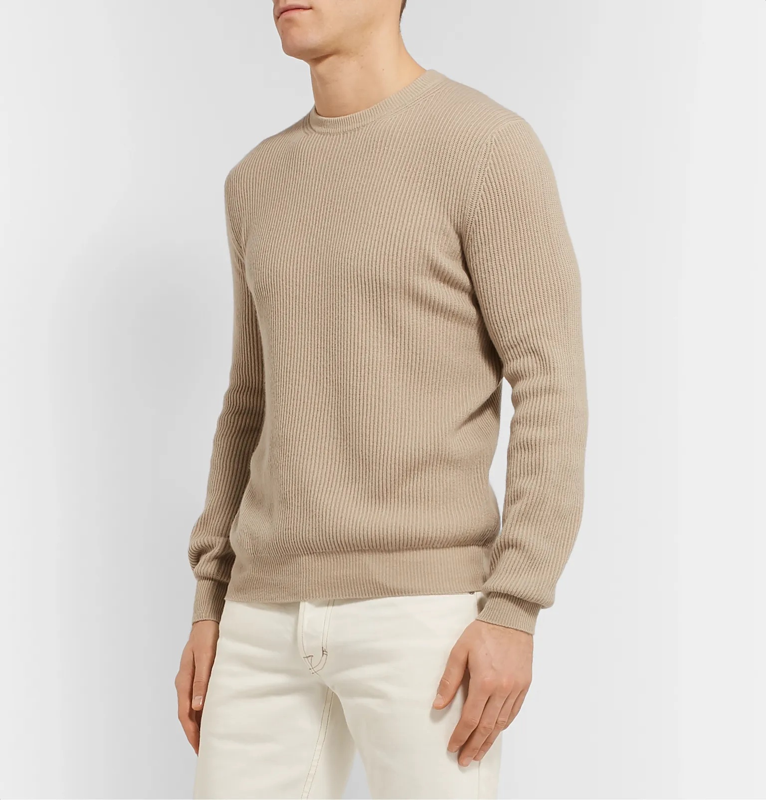 Ribbed Cashmere Sweater - 16