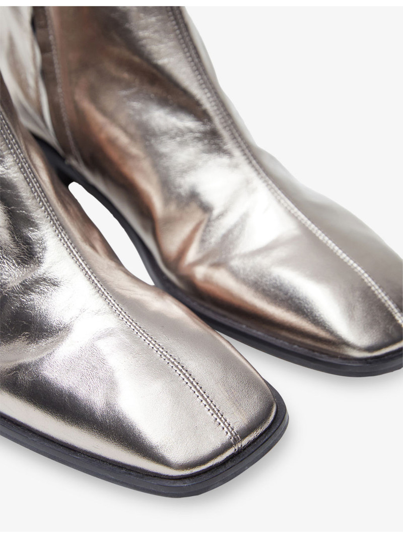 JOSEPH Metallic Leather Flat Ankle Boots outlook